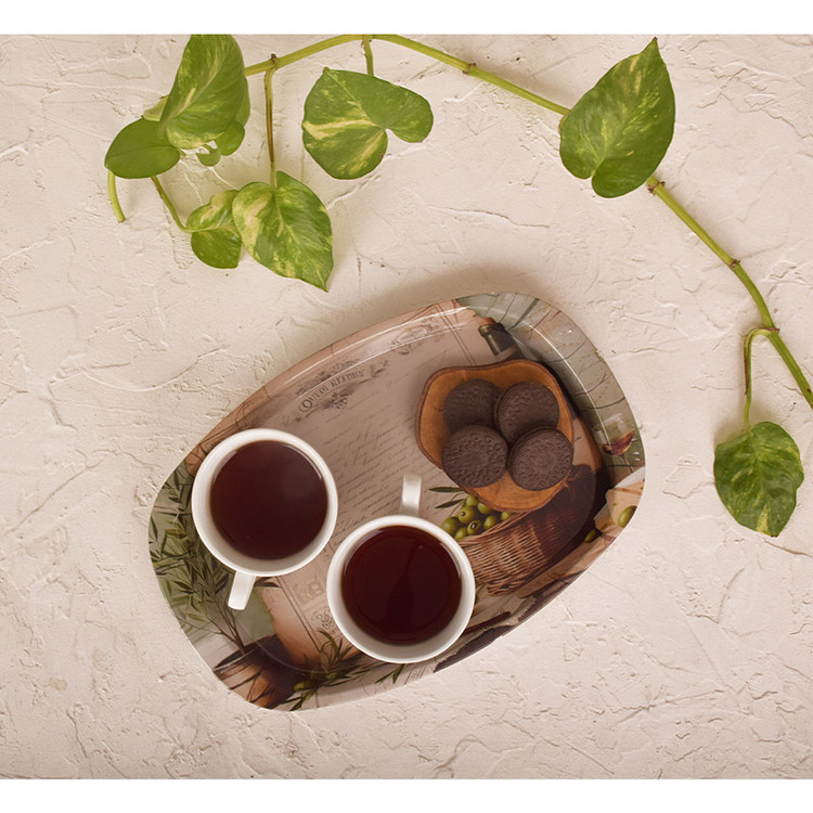 سینی بدون دسته مهروز مدل 6652 زیتون سایز 21×32 سانتی متر