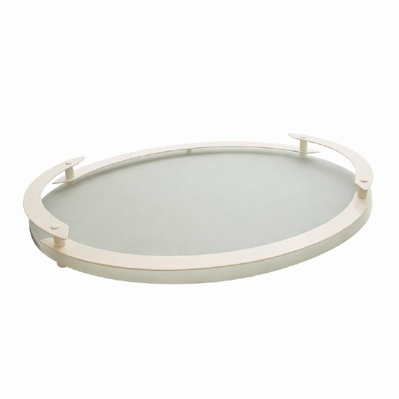 سینی دسته دار طرح بیضی کد 401 سایز 30x24 سانتی متر