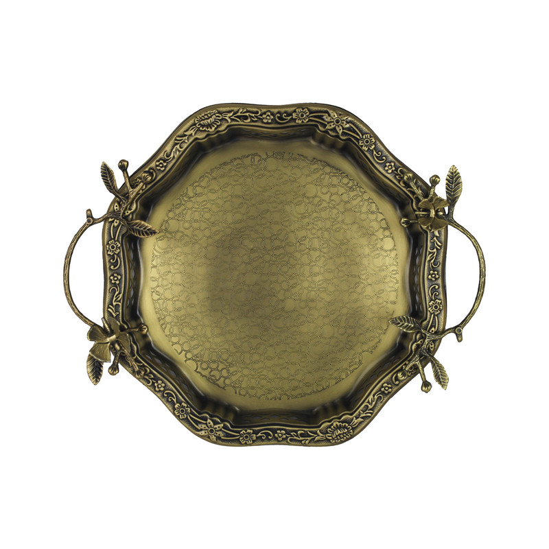 سینی دسته دار سالینو مدل پروانه کد 6024 سایز 35x29 سانتی متر