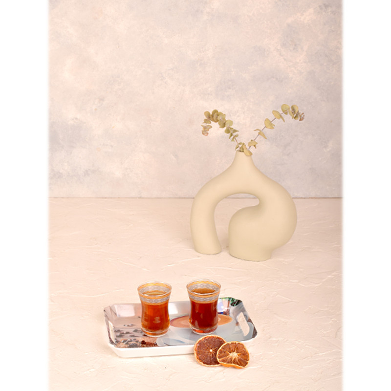 سینی  دسته دار مهروز مدل 001 کافه سایز 14×21 سانتی متر