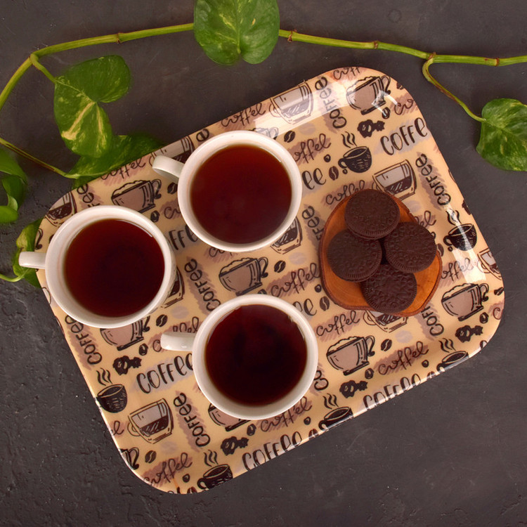 سینی بدون دسته مهروز مدل 7771 coffee سایز 25*33 سانتی متر