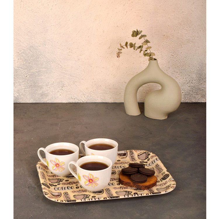 سینی بدون دسته مهروز مدل 7771 coffee سایز 25*33 سانتی متر