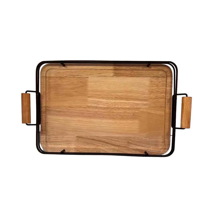 سینی دسته دار مدل لبه فلزی سایز 35×24 سانتی متر