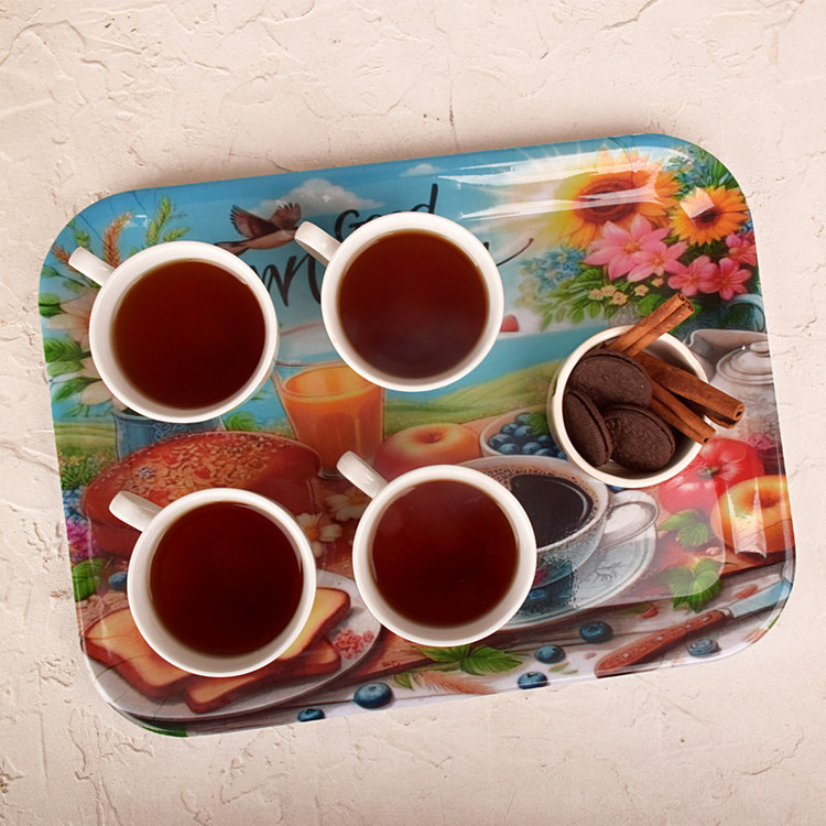 سینی بدون دسته مهروز مدل 7772 morning سایز 29×38 سانتی متر