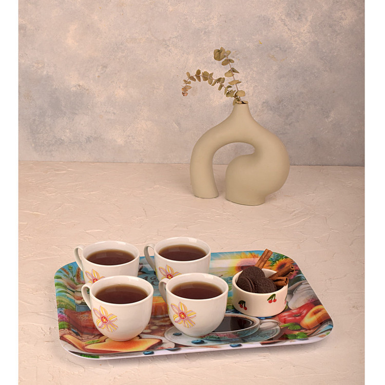 سینی بدون دسته مهروز مدل 7772 morning سایز 29×38 سانتی متر
