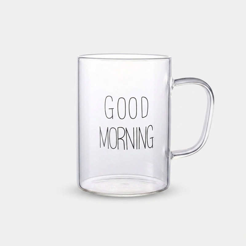 ماگ مدل شیشه ای طرح good morning