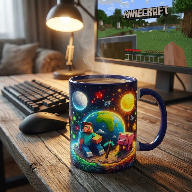 ماگ مدل ماینکرفت Minecraft دسته رنگی کد 9251