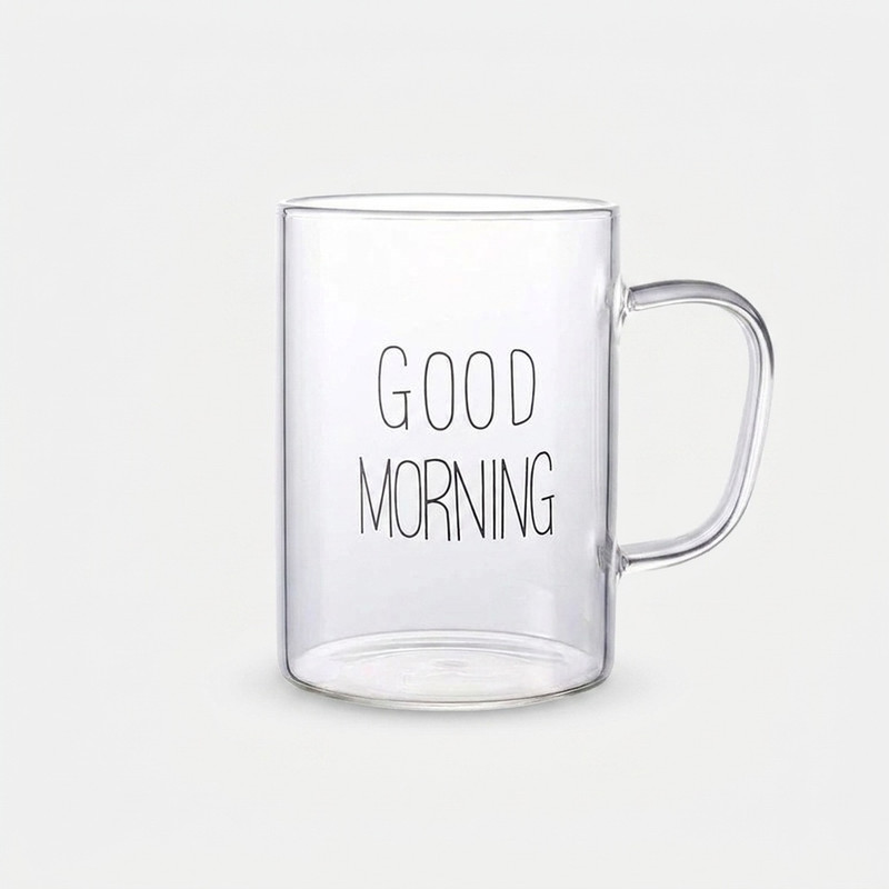ماگ مدل شیشه ای طرح good morning
