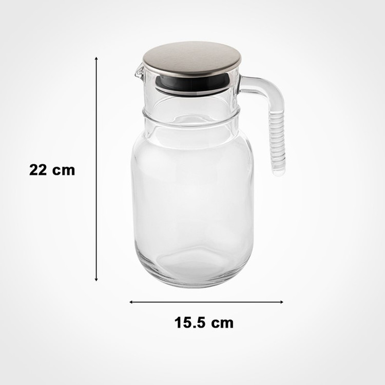 پارچ لیمون مدل شیشه ای درب استیل کد H2376
