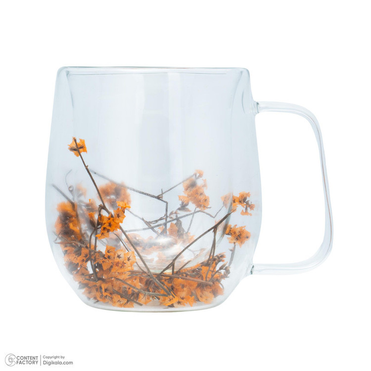 لیوان مدل دوجداره طرح گل دار