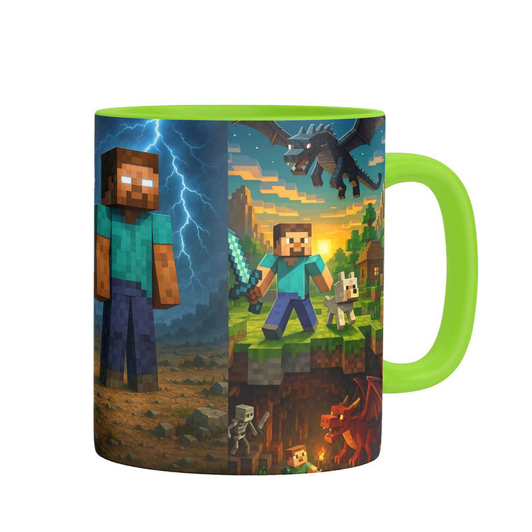ماگ مدل ماینکرفت Minecraft دسته رنگی کد 9239
