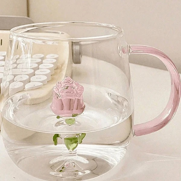 لیوان مدل داخل گلدار بروسیلیکات کد 1369n 2666 بسته دو عددی