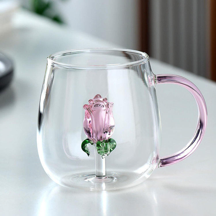 لیوان مدل داخل گلدار بروسیلیکات کد 1369n 2666 بسته دو عددی