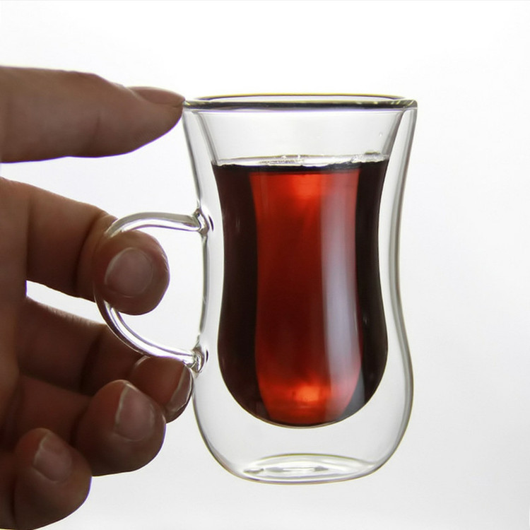 استکان مدل دوجداره کمر باریک کد b80 بسته 6 عددی
