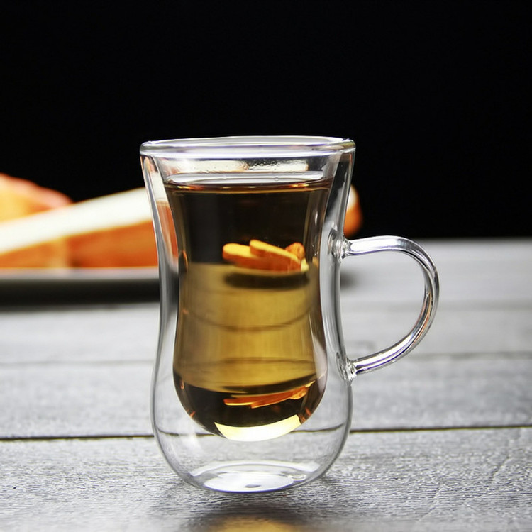 استکان مدل دوجداره کمر باریک کد b80 بسته 6 عددی
