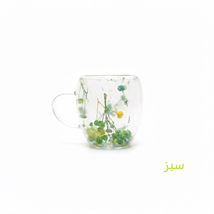 فنجان مدل دوجداره گلدار کد 01