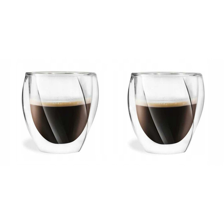 لیوان مدل دوجداره طرح پیچدار بسته 2 عددی
