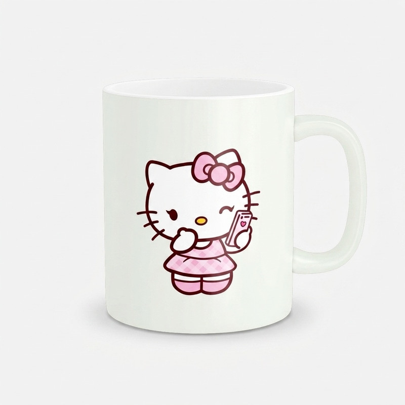 ماگ مدل فانتزی طرح hello kitty کد 21