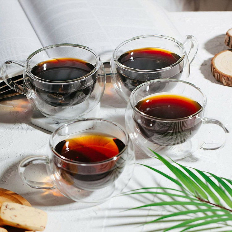 فنجان مدل دوجداره دسته دار کد B150 بسته 6 عددی