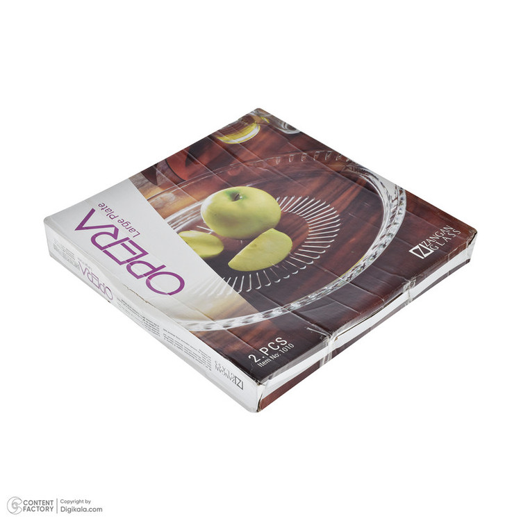دیس کریستال دایرهای پذیرایی و میوهخوری مدل اپرا 1010 بسته 2 عددی، ساخت ایران، قابلیت شستوشو با دست و ماشین ظرفشویی