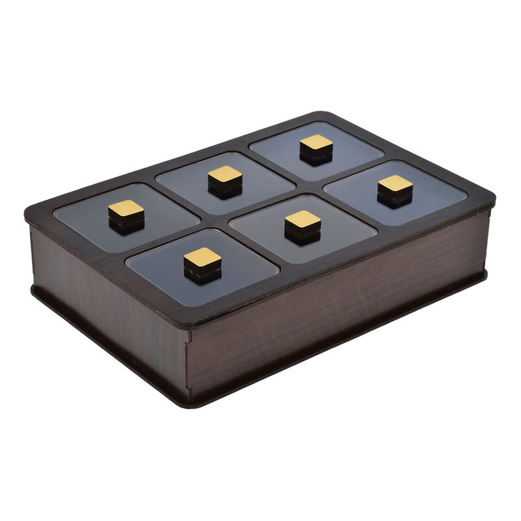 جعبه پذیرایی شکلاتخوری مستطیل مدل V101 با جنس چوب و پلاستیک، ساخت ایران، ابعاد 26x18x6 سانتیمتر، غیرقابل شستوشو