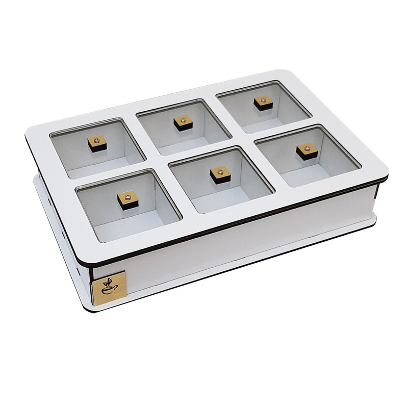 جعبه پذیرایی شکلاتخوری مستطیل مدل V101 با جنس چوب و پلاستیک، ساخت ایران، ابعاد 26x18x6 سانتیمتر، غیرقابل شستوشو