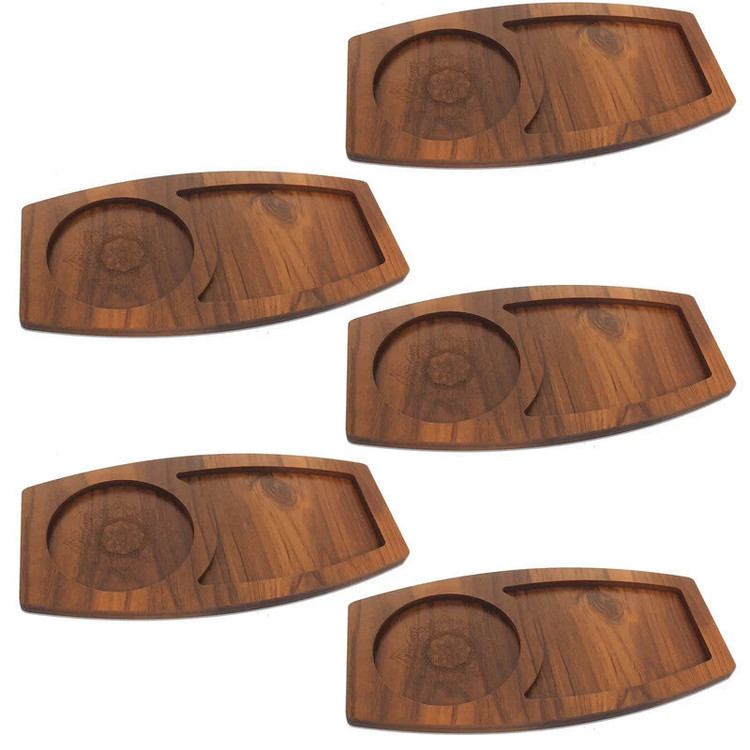 تخته سرو دکوماتوس مدل رز کد ZL2 از جنس MDF، قطر 9 میلیمتر، مناسب سرو قهوه و چای همراه کیک و شیرینی، شستشو با دست، بسته 5 عددی