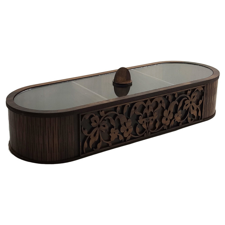 جعبه پذیرایی تکچین کالا مدل LZ-2 با بدنه MDF و در پلکسی