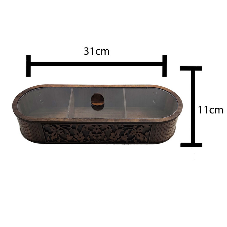 جعبه پذیرایی تکچین کالا مدل LZ-2 با بدنه MDF و در پلکسی