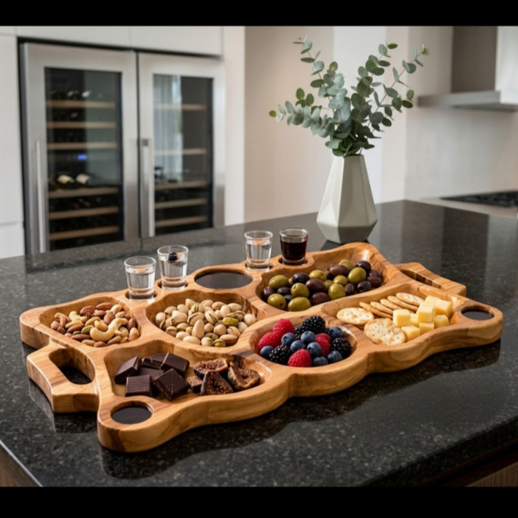 سینی پذیرایی مدل چوب گردو