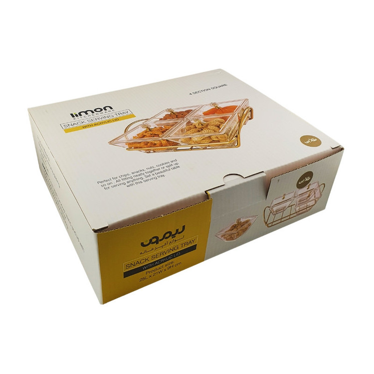 اردوخوری لیمون مدل مربع کد FIDOKA-2108 مجموعه 4 عددی به همراه استند