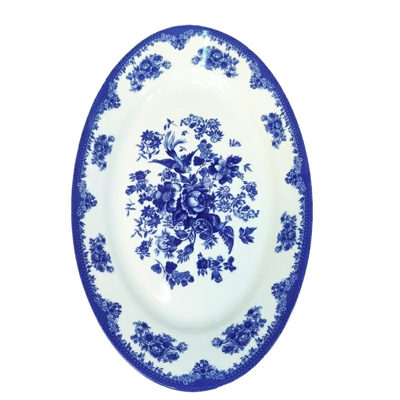دیس چینی سرو بیضی چینی زرین ایران مدل ایتالیا اف فلورانس 38 سانتی‌متر طراحی کلاسیک و مناسب سرو برنج و مرغ