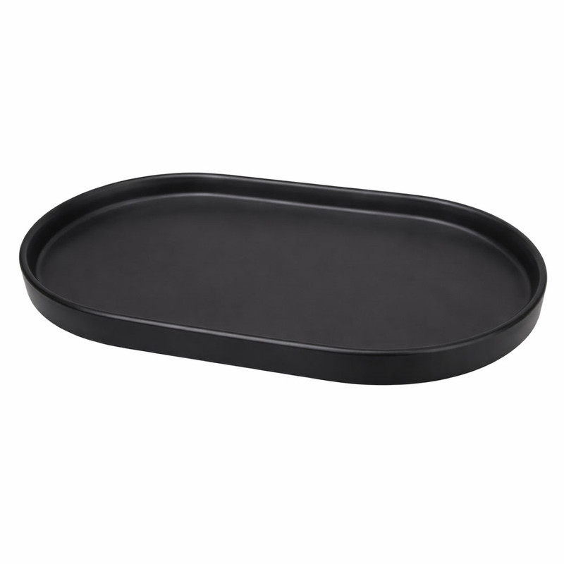 سینی بدون دسته ملامین مدل cafe کد Mel01 با فرم بیضی، ابعاد 24×12×1 سانتی متر، مناسب سرو با شستشو با دست و ماشین ظرفشویی