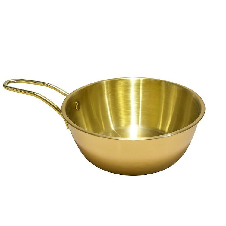 ظرف سرو استیل دستهدار 12×12×4 سانتیمتر، ضدزنگ و ضدحرارت، ضدضربه، ضدخش و ضدلکه، مناسب سس، آجیل و دسر، قابل شستشو با دست و ماشین ظرفشویی