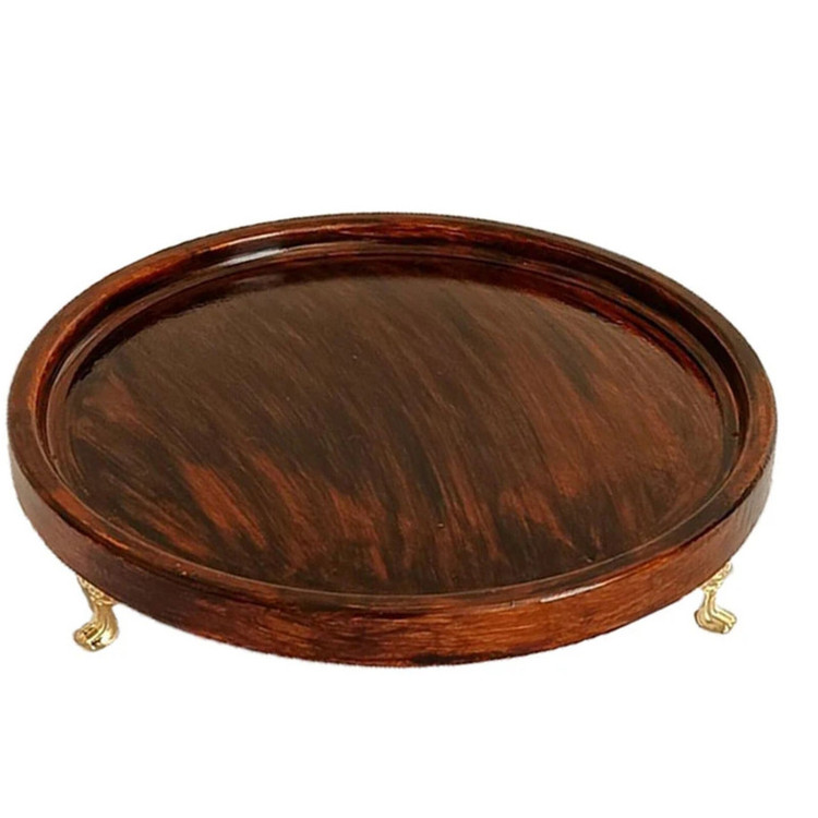 ظرف سرو مدل پایه دار طرح چوب