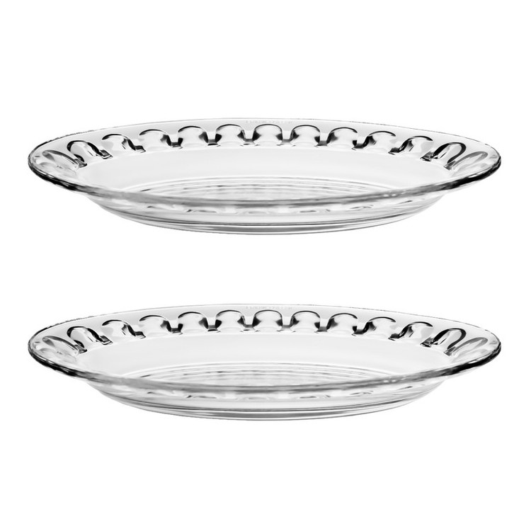دیس لبهدار گود بلور شفاف حرارتدیده کد 9550، بسته 2 عددی، مناسب برنج و انواع خوراک، قابل شستشو با ماشین ظرفشویی، ابعاد 28×23 سانتیمتر، ارتفاع 4 سانتیمتر، دارای جعبه، ساخت ایران