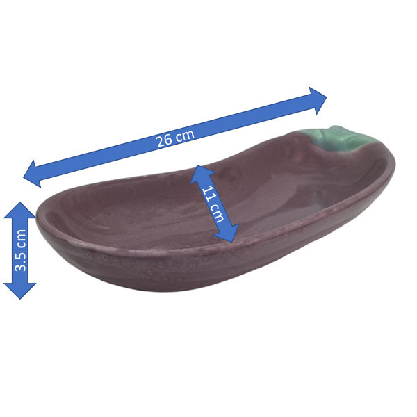 اردوخوری و دسرخوری چینی مدل بادمجان کد 31443 با لعاب کورهای مناسب سرو ترشی، ژله و دسر، شستشو با دست و ماشین ظرفشویی