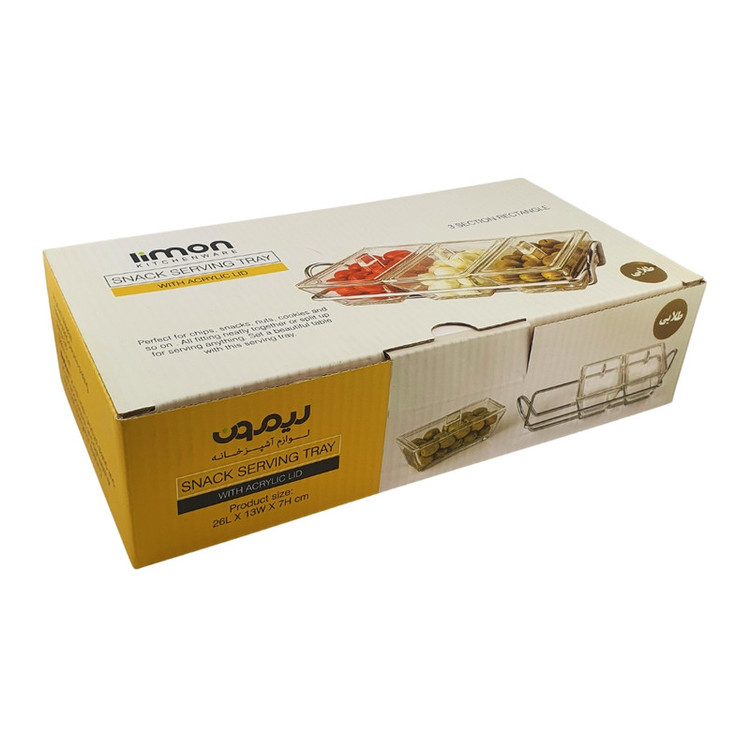 اردو خوری لیمون مدل مستطیل کد FIDOKA-2104 مجموعه 3 عددی به همراه استند