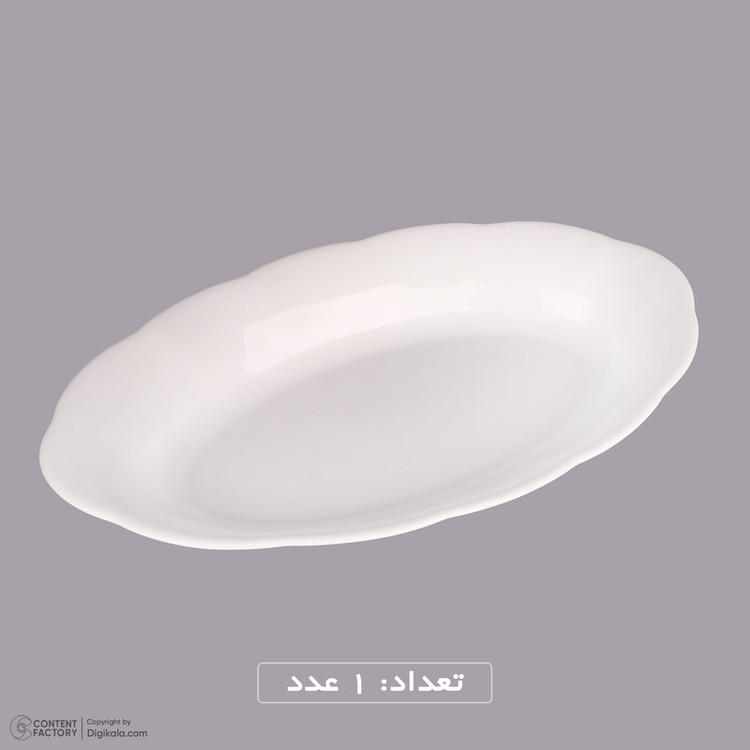 ظرف سرو مرغ و استیک آرکوپال آفر مدل نیلوفری بسته دو عددی، بیضی، سازگار با مایکروویو، قابل شستوشو با دست و ماشین ظرفشویی، ابعاد 15×15×5 سانتیمتر
