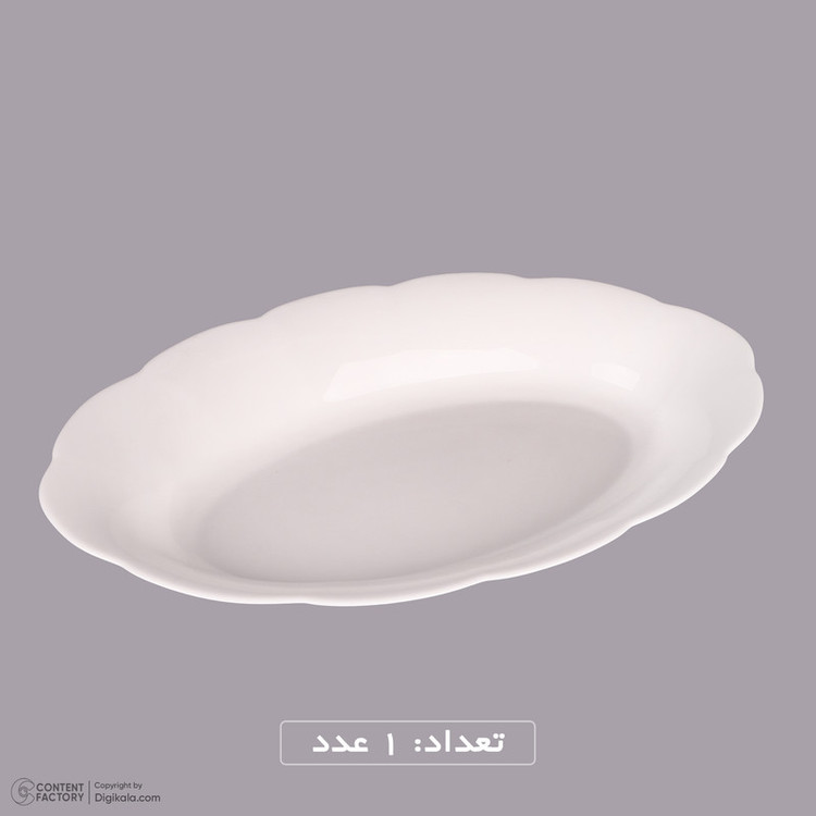 ظرف سرو مرغ و استیک آرکوپال آفر مدل نیلوفری بسته دو عددی، بیضی، سازگار با مایکروویو، قابل شستوشو با دست و ماشین ظرفشویی، ابعاد 15×15×5 سانتیمتر