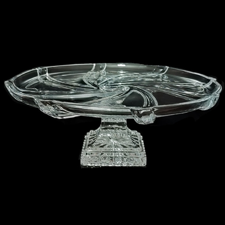 سرویس پذیرایی 16 پارچه کریستال بوهمیا مدل فلاور پیچ 3D کد 800 ساخت جمهوری چک مناسب شستشو در ماشین ظرفشویی شامل 6 پیاله آجیلخوری، 6 پیشدستی آجیلخوری، 1 کاسه آجیلخوری پایهدار