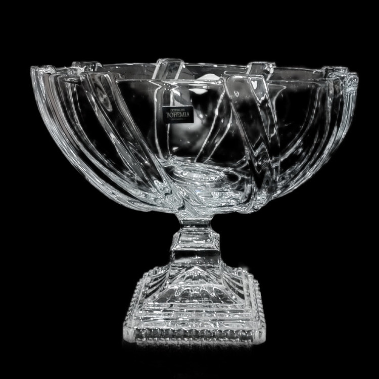 سرویس پذیرایی 16 پارچه کریستال بوهمیا مدل فلاور پیچ 3D کد 800 ساخت جمهوری چک مناسب شستشو در ماشین ظرفشویی شامل 6 پیاله آجیلخوری، 6 پیشدستی آجیلخوری، 1 کاسه آجیلخوری پایهدار