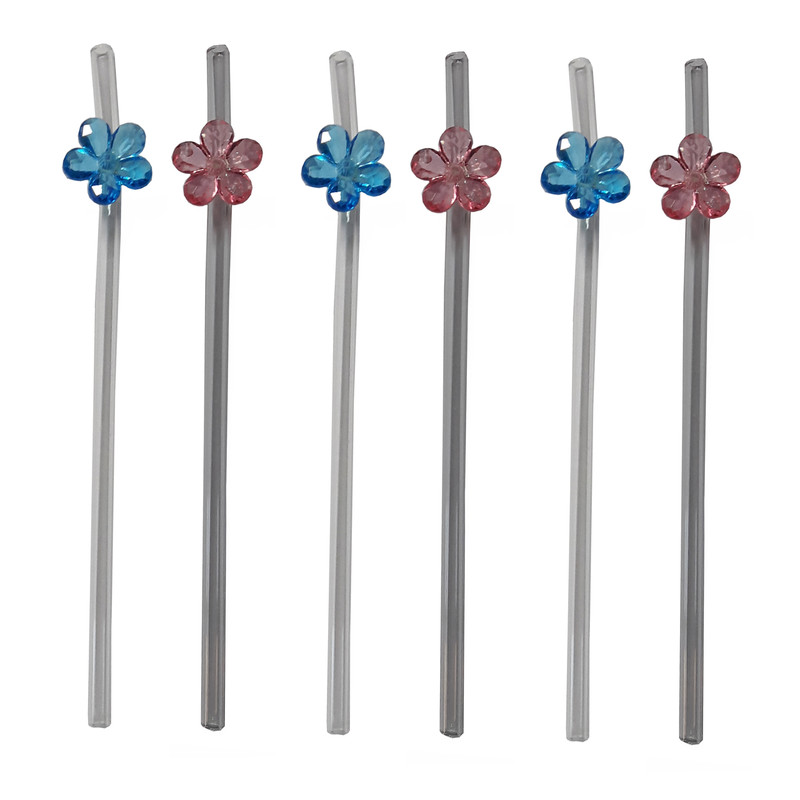 نی نوشیدنی طرح گل کد SH-M-02 بسته 6 عددی