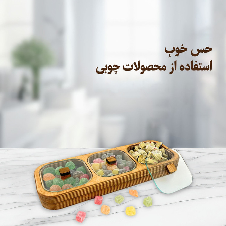 اردوخوری چوبی مدل OD183 ساخته شده از چوب وارداتی با پوشش صددرصد گیاهی، قابل شستوشو با دست، آبگریز و بهداشتی، مناسب سرو آجیل، تنقلات، میوه خشک، شکلات و پاستیل، ابعاد 35×13×4 سانتیمتر، مناسب استفاده خانگی و رستوران