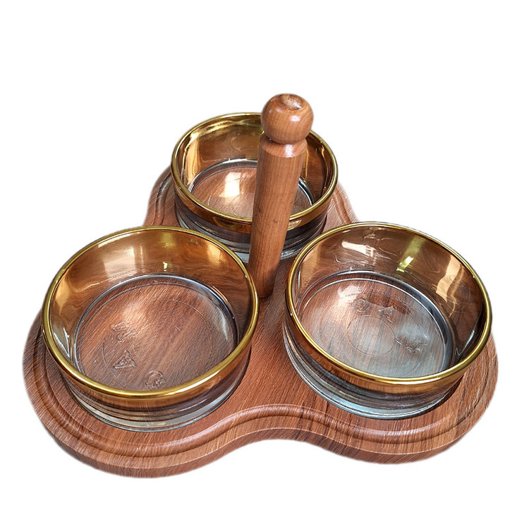 اردوخوری کریستال سهپیاله مدل W1320 با پوشش نانو، زیره و دسته چوبی مقاوم در برابر خط و خش، قابلیت استفاده با یا بدون دسته، طراحی مدرن و مناسب سرو تنقلات و هدیه