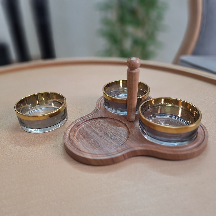 اردوخوری کریستال سهپیاله مدل W1320 با پوشش نانو، زیره و دسته چوبی مقاوم در برابر خط و خش، قابلیت استفاده با یا بدون دسته، طراحی مدرن و مناسب سرو تنقلات و هدیه