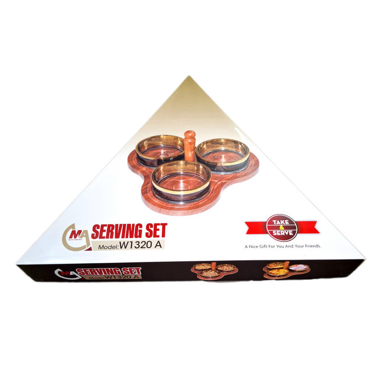 اردوخوری کریستال سهپیاله مدل W1320 با پوشش نانو، زیره و دسته چوبی مقاوم در برابر خط و خش، قابلیت استفاده با یا بدون دسته، طراحی مدرن و مناسب سرو تنقلات و هدیه