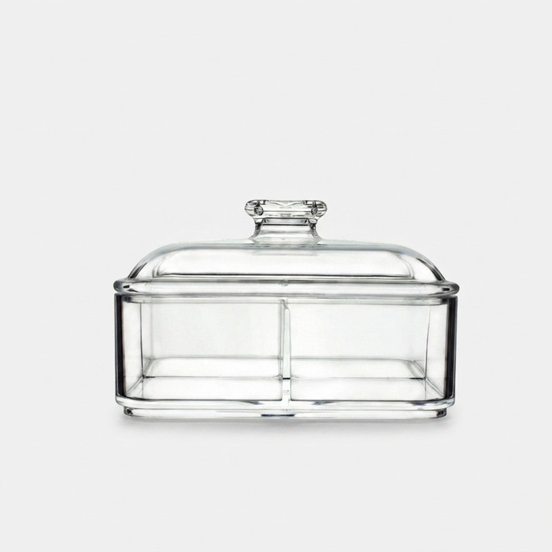 جعبه پذیرایی اکریلیک شفاف چهارخانه کد 1354A درجه 1