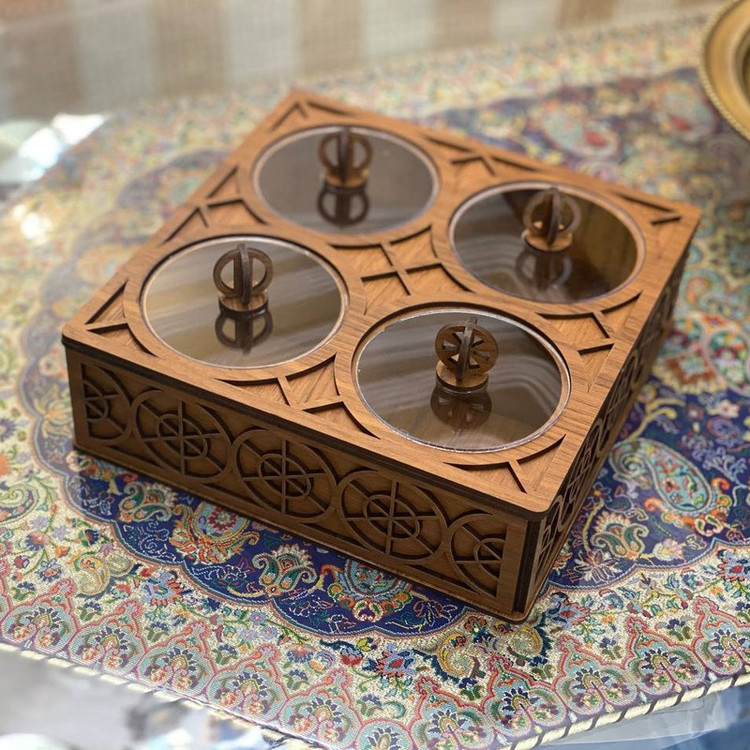 جعبه پذیرایی مدل چوبی نفیس کد 206
