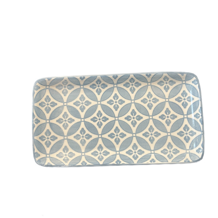 رولتخوری دنی هوم مدل دایره و مستطیل، چینی با ابعاد 18×10×2 سانتیمتر، مناسب سرو رولت و شستشو با دست و ماشین ظرفشویی